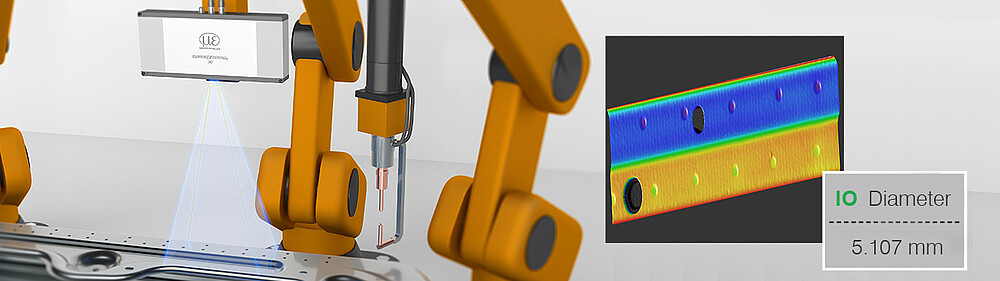 Geometry inspection during spot welding
