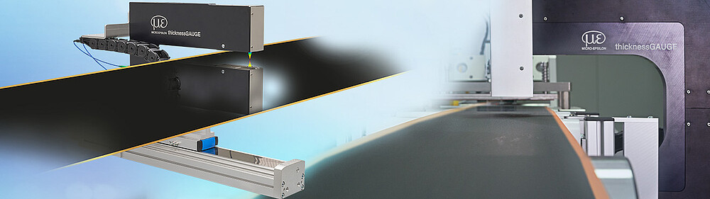 מדידת עובי תוך כדי תהליך הייצור של רצועות חומר