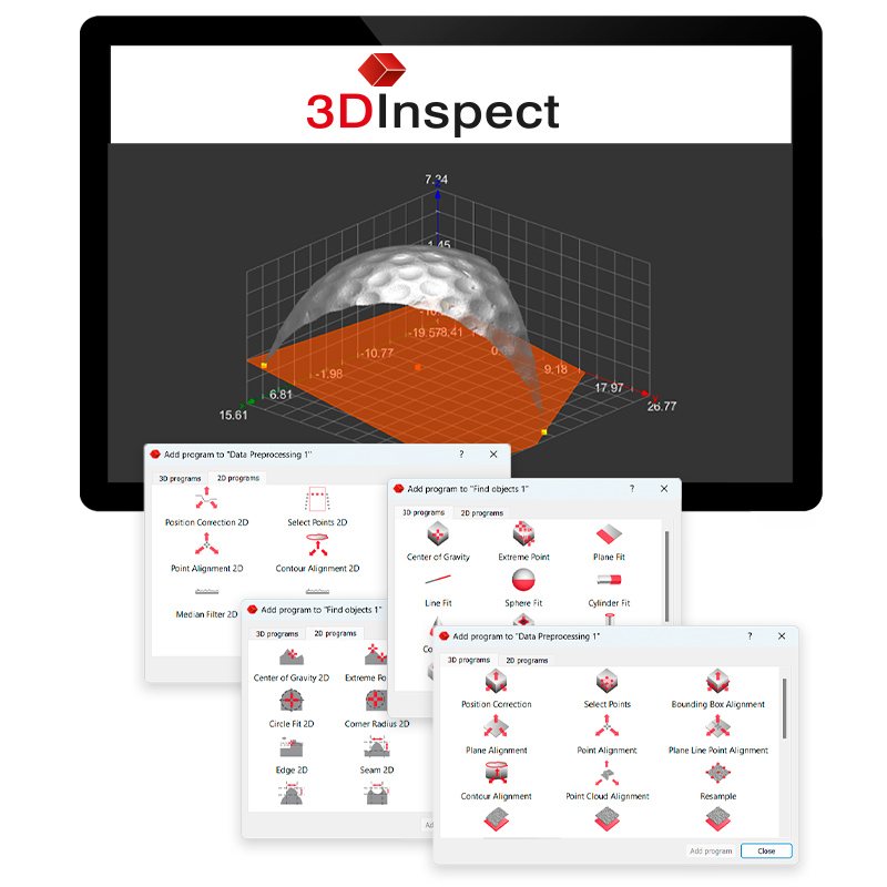 תוכנת 3DInspect חיישני 3D